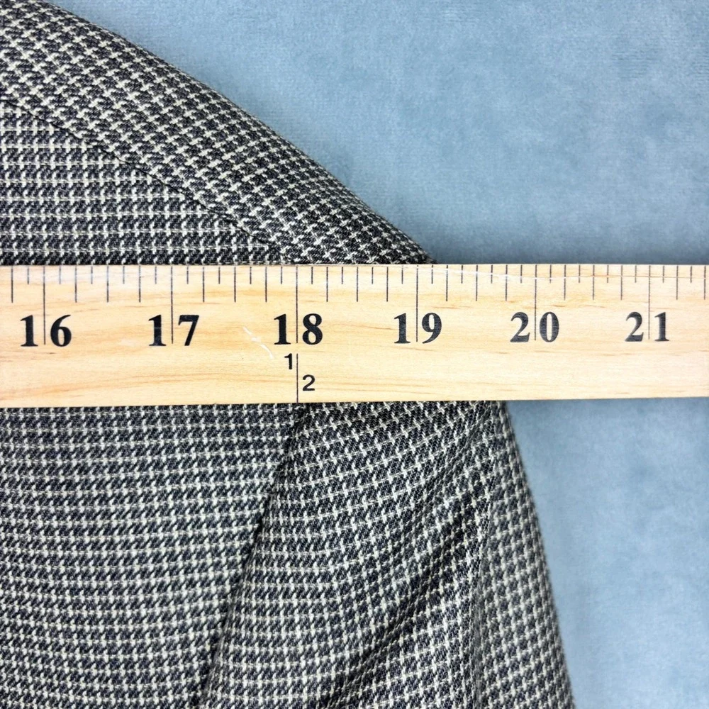 Chaps Ralph Lauren Silk Wool Houndstooth Sport Coat Blazer 42R Brown Tan